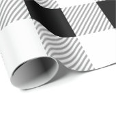 Schwarz-weißes und graues Tartan-Muster Geschenkpapier (Rolleneckpunkt)