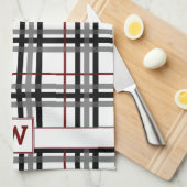 Schwarz-weißes und Kariertes Küchentuch (Viertel Falte)