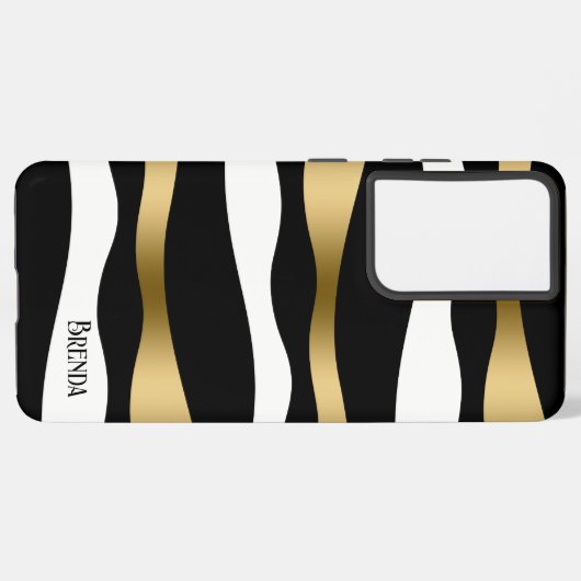 Schwarz-weißes und modernes Zebra-Muster Samsung Galaxy Hülle (Rückseite (Horizontal))