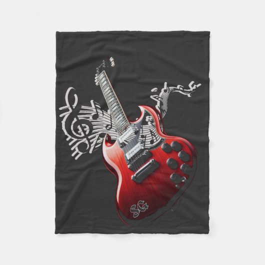 Schwarz-weißes und rotes Design Fleecedecke (Vorderseite)