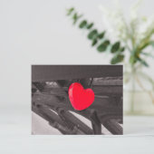 Schwarz-weißes und rotes Foto Postkarte (Stehend Vorderseite)