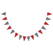 Schwarz-weißes und rotes Hahnentrittmuster-Muster Wimpelkette (Alle)