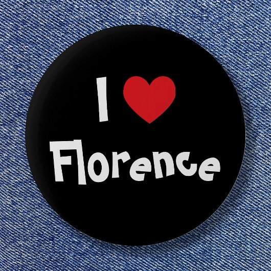 Schwarz-weißes und rotes Herz I Liebe Florenz Button