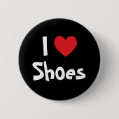 Schwarz-weißes und rotes Herz I Liebe Schuhe Button (Vorderseite)