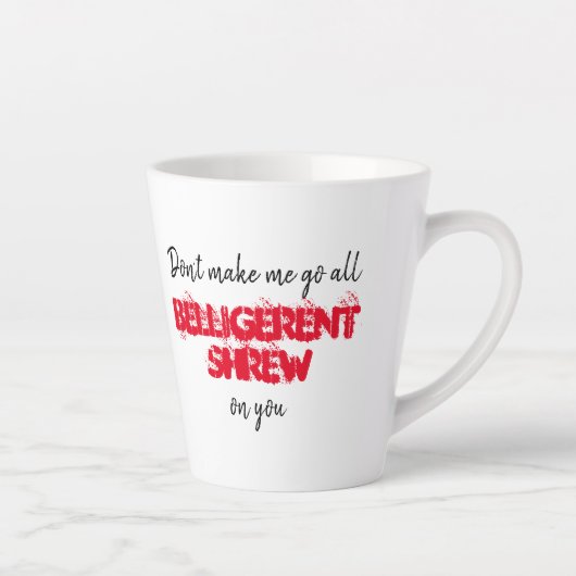 Schwarz-weißes und rotes sarkastisches Zitat - Tas Milchtasse (Rechts)