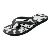 Schwarz-weißes unregelmäßiges Abstraktes Muster Badesandalen (Schrägansicht)