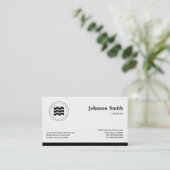 Schwarz-weißes veränderbares Logo für Bibliothekar Visitenkarte (Stehend Vorderseite)