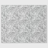 Schwarz-weißes Verpackungspapier Muster der Geschenkpapier (Flach)