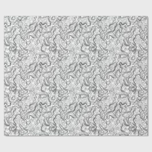 Schwarz-weißes Verpackungspapier Muster der Geschenkpapier (Flach)