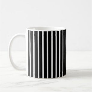 Schwarz-weißes vertikales Streifenmuster Kaffeetasse