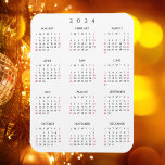 Schwarz-weißes Volljahr 2024 Kalender Kühlschrank  Magnet<br><div class="desc">Maßgeschneidertes,  elegantes Drehbuch,  schlicht Schwarz/Weiß,  Kalender 2024,  hochwertiger,  wasserbeständiger,  flexibler Magnet,  für jede Magnetfläche am Zuhause oder im Büro. Ein tolles Geschenk für Freunde und Familie,  für Ferien,  Weihnachten,  neue Jahre.</div>