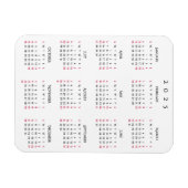 Schwarz-weißes Volljahr 2025 Kalender Kühlschrank Magnet (Horizontal)