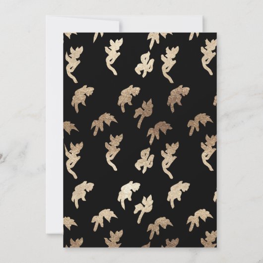 Schwarz-weißes Wappen aus Gold Brautparty Einladung (Rückseite)