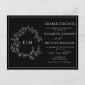 Schwarz-weißes Wappen Einladungspostkarte (Vorderseite)