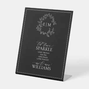 Schwarz-weißes Wappen Monogramm Gelassen Liebe Spa Sockelschild