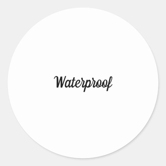 Schwarz-weißes, wasserdichtes, plash-freies Etiket Runder Aufkleber (Vorderseite)