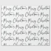 Schwarz-weißes Weihnachts-Script-Geschenk Geschenkpapier (Flach)