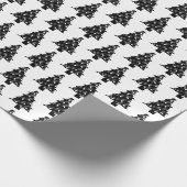 Schwarz-weißes Weihnachtsbaumgeschenk Geschenkpapier (Ecke)