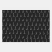Schwarz-weißes Weihnachtsbaummuster Elegant Einfac Geschenkpapier Set (Vorderseite)