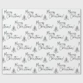 Schwarz-weißes Weihnachtsbaumwrapping-Papier Geschenkpapier (Flach)