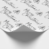 Schwarz-weißes Weihnachtsbaumwrapping-Papier Geschenkpapier (Ecke)