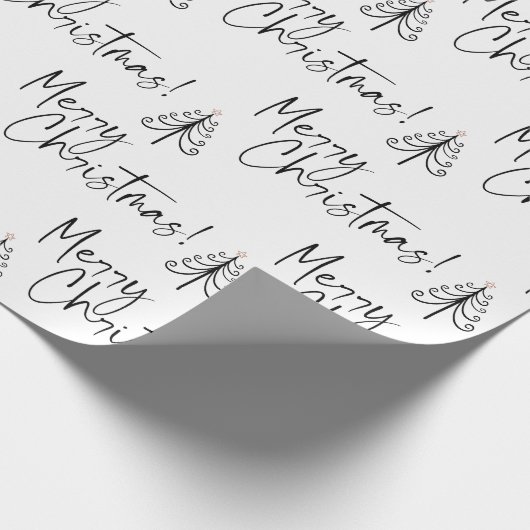 Schwarz-weißes Weihnachtsbaumwrapping-Papier Geschenkpapier (Ecke)