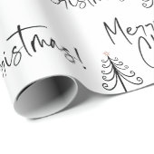 Schwarz-weißes Weihnachtsbaumwrapping-Papier Geschenkpapier (Rolleneckpunkt)