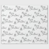 Schwarz-weißes Weihnachtsbaumwrapping-Papier Geschenkpapier (Flach)