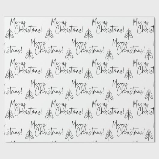 Schwarz-weißes Weihnachtsbaumwrapping-Papier Geschenkpapier (Flach)