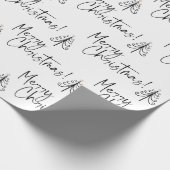 Schwarz-weißes Weihnachtsbaumwrapping-Papier Geschenkpapier (Ecke)