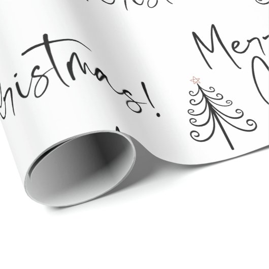 Schwarz-weißes Weihnachtsbaumwrapping-Papier Geschenkpapier (Rolleneckpunkt)