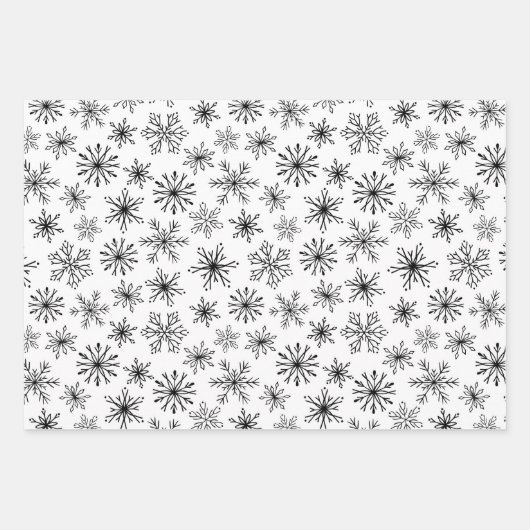 Schwarz-weißes Weihnachtsfest Geschenkpapier Set (Vorderseite 2)