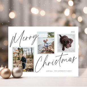 Schwarz-weißes Weihnachtsfoto Feiertagskarte
