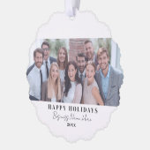 Schwarz-weißes Weihnachtsgeschäft Ornament Karte (Links)