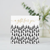 Schwarz-weißes Weihnachtsgeschenkzertifikat (Stehend Vorderseite)