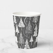 Schwarz-weißes Weihnachtsmuster#6 ID1009 Pappbecher (Rechts)