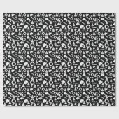 Schwarz-weißes Weihnachtsmuster Geschenkpapier (Flach)