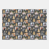 Schwarz-weißes Weihnachtswrackpapier Geschenkpapier Set (Vorderseite 3)