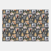 Schwarz-weißes Weihnachtswrackpapier Geschenkpapier Set (Vorderseite 2)