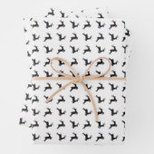 Schwarz-weißes Weihnachtswrapping-Papier für Reind Geschenkpapier Set (Beispiel)