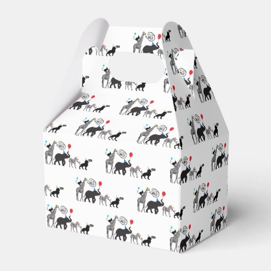 Schwarz-weißes Wildtier zum Geburtstag Geschenkschachtel (Rückseite)