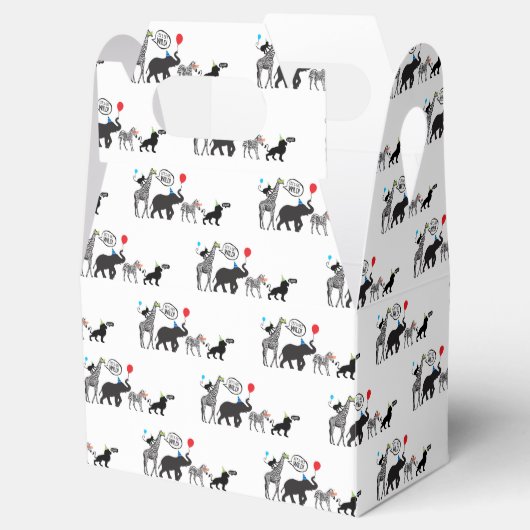 Schwarz-weißes Wildtier zum Geburtstag Geschenkschachtel (Geöffnet)