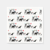 Schwarz-weißes Wildtier zum Geburtstag Serviette (Vorderseite)