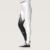Schwarz-weißes Wolf-Design Leggings (Links)