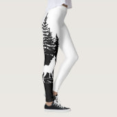 Schwarz-weißes Wolf-Design Leggings (Rechts)