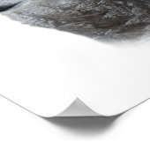 Schwarz-weißes Wolf-Doppelexposure-Poster Poster (Ecke)