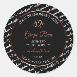 Schwarz-weißes Word Cloud Product Label Burgund He Runder Aufkleber