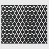 Schwarz-weißes XL-marokkanisches Quatrefolie #4 Geschenkpapier (Flach)