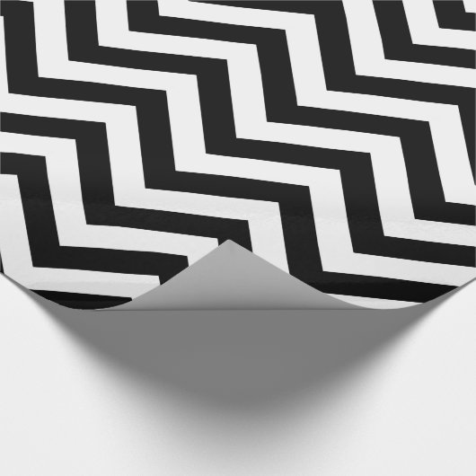 Schwarz-weißes XL Zickzack ZigZag Muster Geschenkpapier (Ecke)