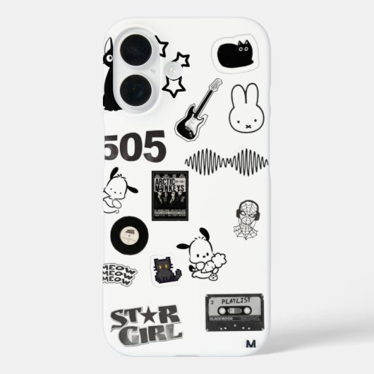 Schwarz-weißes Y2K-Telefon Case-Mate iPhone Hülle (Rückseite)